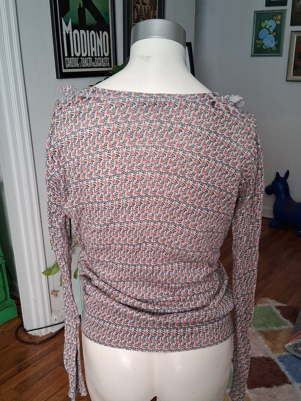 Moon Collection Pink Multi Floral Ruffle Button-Down Top - Picture 3 of 6